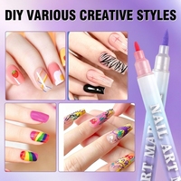Ensemble de 28 stylos à double pointe pour nail art, pinceaux doux et pointes fines, marqueurs de dessin aux couleurs bonbon, fabriqués en Chine