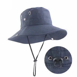 Personalizado deportes al aire libre pesca senderismo Camping jardín granja sombreros protección solar sombrero de ala ancha cubo impermeable para Unisex