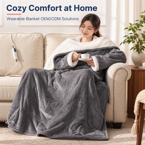 Bata Eléctrica Térmica Personalizada de Alta Gama, de Forro Polar Coral, Larga para Invierno, con Control Táctil y Termostato Ajustable para el Hogar - Product Image 2