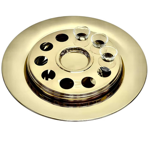 Service vaiselle de Communion, assiette à pain en acier inoxydable doré - Product Image 2
