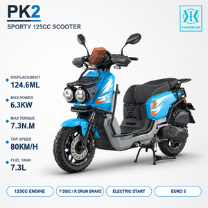Scooter PK2 125cc, moteur refroidi par air, frein à disque avant, vitesse maximale de 80 km/h, démarrage électrique, EURO 5, vente en gros pour adultes - Product Image 1