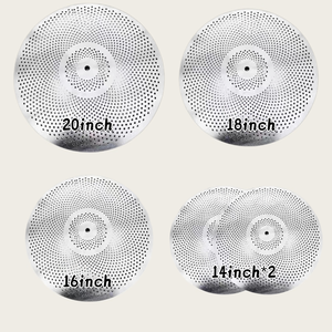 Set de Platillos de Aleación TZ de 14 Pulgadas (Hi-Hat Silencioso), Platillos de 16+18 Pulgadas (Crash) y Platillo de 20 Pulgadas (Ride) - Instrumento de Percusión Profesional de Bajo Volumen - Product Image 2