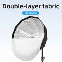 Boîte à lumière douce de 65 cm avec grille, nouvelle, à déclenchement rapide, pour un polissage en profondeur, éclairage supplémentaire pour diffusion en direct, abat-jour