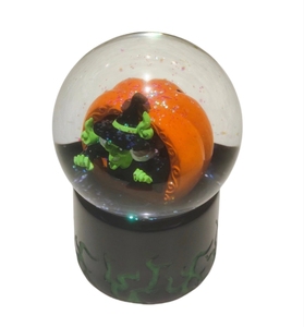 JARLL HG0646 100MM Resin Hand-painted Christmas Pumpkin Witch Rotating <b>Music</b> Box <b>Snow</b> <b>Globe</b> Sculpture - Product Image 5