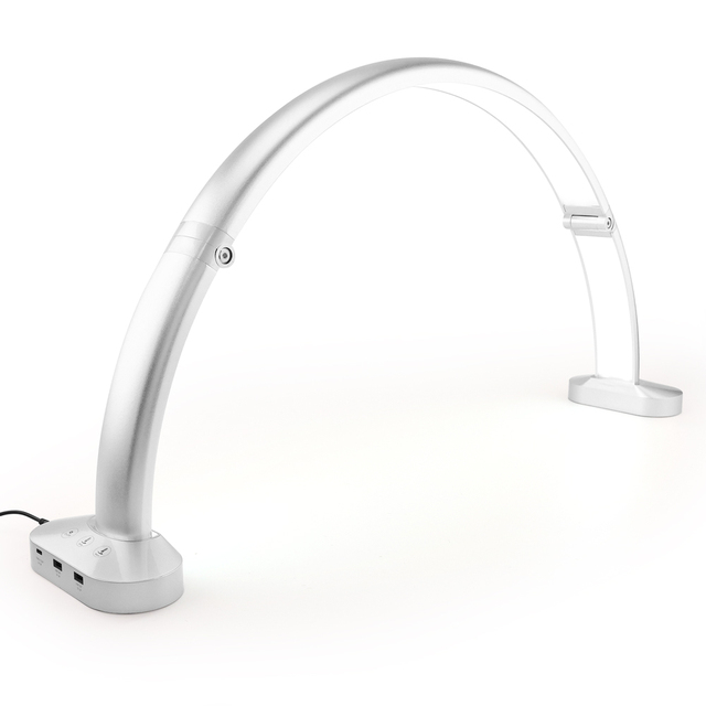 Bright Touch Control USB Flexible Aluminum Alloy Adjustable Warm Cold Light Foldable Half Moon LED Desk Lamp for Beauty Salon