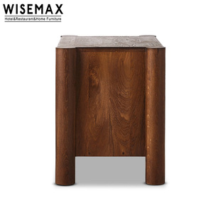 Muebles <span class=keywords><strong>de</strong></span> Dormitorio <span class=keywords><strong>Retro</strong></span> Americanos WISEMAX, Mesa <span class=keywords><strong>de</strong></span> <span class=keywords><strong>Noche</strong></span> <span class=keywords><strong>de</strong></span> Madera Maciza con Dos Cajones, Mesa Auxiliar <span class=keywords><strong>Vintage</strong></span> para Hotel - Product Image 6