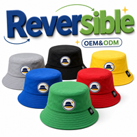 Sombrero de Pescador Reversible de Color Sólido con Parche Tejido y Logotipo Bordado Personalizado, OEM ODM, Venta al Por Mayor, para Viajes y Actividades al Aire Libre