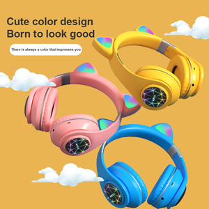 Hồng Cô Gái Đầu Điện Thoại Đặt Dễ Thương Thỏ Unicorn Tai Tai Tai Nghe Không Dây Tai Nghe Chơi Game Tiếng Ồn Hủy Bỏ Đầu Điện Thoại Đầu Điện Thoại Cho Bé - Product Image 3