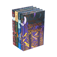 Ensemble de livres de fantasy en édition collector personnalisée, couverture rigide, boîte de protection, estampage à chaud en or, série de romans, auteurs, éditeurs