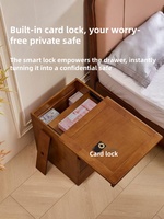 Table de chevet intelligente en bois avec compartiment caché, 4 tiroirs, serrure mécanique à carte NFC pour chambre et salle à manger