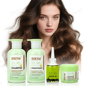 Tea Tree sampo kondisioner masker rambut Serum Kulit Kepala Set dengan minyak kastor & <span class=keywords><strong>Rosemary</strong></span> untuk semua jenis rambut-mendukung kesehatan kulit kepala - Product Image 1
