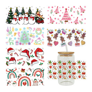 Autocollants UV DTF pour tasses 16oz, motifs Hiver Chaleureux, Noël, Pays des rêves, pour adultes - Product Image 1