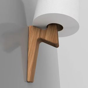 Porte-serviettes porte-<span class=keywords><strong>papier</strong></span> hygiénique cintre multifonctionnel <span class=keywords><strong>en</strong></span> bois décoratif bois WC salle de bain petit crochet minimaliste - Product Image 2