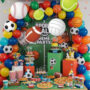 Découpes <span class=keywords><strong>de</strong></span> balle <span class=keywords><strong>de</strong></span> sport avec 120 pièces feuilles adhésives basket-ball Football Football décor mur tableau d'affichage autocollant - Product Image 4