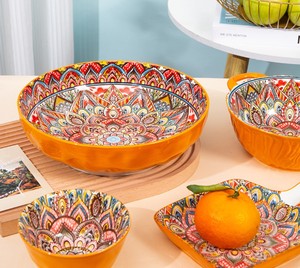 Ensemble de bols à céréales résistants aux éclats, compatibles lave-vaisselle et micro-ondes, en céramique, motif végétal, écologiques, en <span class=keywords><strong>porcelaine</strong></span>, vaisselle de cuisine - Product Image 5