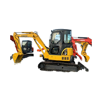 Mini-excavatrice sur chenilles d'occasion de marque japonaise, modèle PC55 de 5,5 tonnes, avec cabine, fabriquée en Chine