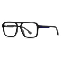 Prix de gros Nouveauté Tendance Lunettes anti-lumière bleue à monture intégrale en TR90, design boîte, essentiel pour homme, verres PC, effet miroir plat