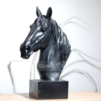 Statue de tête de cheval en résine sur mesure, artistique, personnalisable, thème animal, taille réelle, pour décoration extérieure