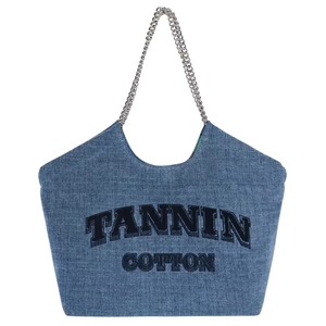 Large Capacity Denim Tote <b>Bag</b> Solid Color Shoulder <b>Bag</b> Eco-friendly Button Closure All Seasons Daily Use - Product Image 2