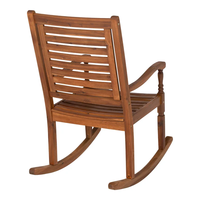 Fauteuil à bascule en bois d'acacia massif de haute qualité Furaka, résistant aux intempéries, design classique, pour extérieur, jardin, patio, plage, balcon, naturel