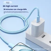 Câble USB-C vers USB-C en nylon tressé durable, 60W 3A, charge rapide PD, synchronisation des données pour ordinateurs portables, tablettes et smartphones