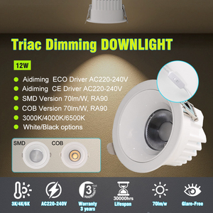 12W SMD COB Triac Regulable Smart Led Downlight CCT Ajustable Empotrable Cieling Spotlight Anti Glare Led Spot Down Light - Product Image 2
