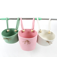 Panier de lit en corde de coton sac de rangement pour couches de bébé poubelles suspendues pour berceau poche organisateur suspendue pour lit de nouveau-né vente en gros