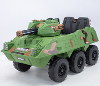 12V 4 Çekerli Çocuk Elektrikli Binilebilir Tank Araba, 3-8 Yaş Çocuklar İçin Askeri Oyuncak Araç, 2.4G Uzaktan Kumandalı