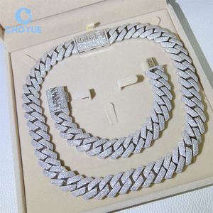 Hip Hop 18MM <b>Iced</b> <b>Out</b> VVS Moissanite Diamond Cuban Link <b>Chain</b> 925 Sterling Silver Hip Hop Style Trend Jewelry Necklace - Product Image 3