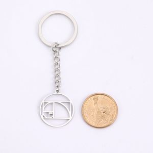 Llavero de Geometría Sagrada Myshape, Espiral de <span class=keywords><strong>Fibonacci</strong></span>, Colgante de Proporción Áurea, Llavero de Acero Inoxidable, Regalo de Año Nuevo - Product Image 3