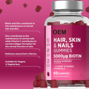 <span class=keywords><strong>Vigo</strong></span> Vitamins Biotina Zinc Vitamina C Gomitas Suplemento para Mujeres y Hombres Cabello Piel y Uñas Gomitas - Product Image 2