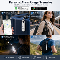 Alarma Personal Inteligente de Fácil Configuración, Rastreo Global, Compatible con Google Find HUB y Apple Find My App, Sin Cuotas Mensuales, Sirena de Seguridad