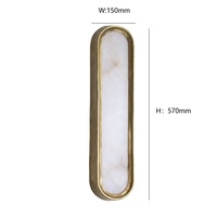 Applique murale en albâtre espagnol, lampe LED intérieure en cuivre, luminaire mural de luxe en marbre pour salon, chambre et couloir
