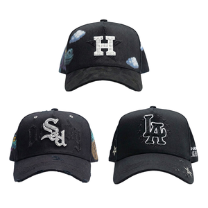Gorras de Béisbol Personalizadas de Lujo, Deportivas, Vintage, de Mezclilla, Ajustables, de Algodón, con Patrones de Leopardo y Rayas NFC - Product Image 1