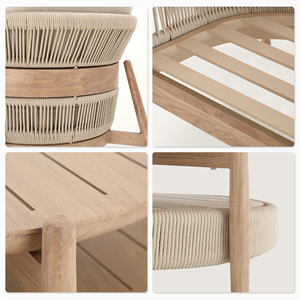 Set di divani da giardino in alluminio rivestiti a polvere di fascia alta moderni Set di divani da giardino in corda intrecciata da giardino - Product Image 5