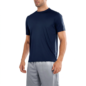 Camiseta Deportiva de Manga Corta para Hombre, Cuello Redondo, Secado Rápido, Corte Regular, Color Azul Marino, para Ejercicio, Gimnasio y Uso Diario - Product Image 1