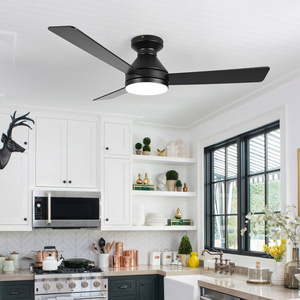 Ventilador de Techo LED Moderno de 42 Pulgadas con Luz, Motor DC Inteligente, 3 Aspas, Control Remoto, Lámpara de Hierro, Color Negro para Sala de Estar, Dormitorio - Product Image 5