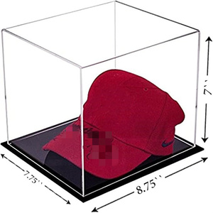 Rõ ràng Acrylic Mũ bóng chày hộp hiển thị đứng UV bảo vệ ký mũ trong suốt Showcase Mũ bóng đá - Product Image 2