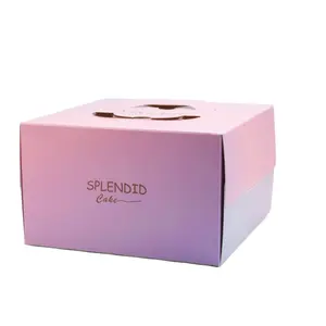 Kotak hadiah sampul keras kue bulan Cupcake Macaron cendera mata pernikahan makanan karton berkualitas 8x8x4 Hadiah