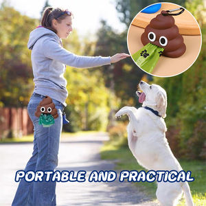 促销宠物配件便携式废物袋架批发无毒搞笑便便形状狗便便袋狗猫分配器 - Product Image 5