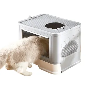 Оптовая продажа пластиковых кошки кошачий лоток кошачьего лотка совок чистый ПЭТ туалет кошка песочница