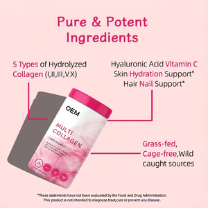 Polvere per Bevande OEM all'Ingrosso con Etichetta Privata, Mix di Collagene di Pesce e Bovino, Glutatione, Vitamina C e Niacinamide per Crescita dei Capelli e della Pelle - Product Image 3