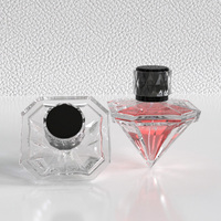 Flacon de parfum en verre de 70 ml de haute qualité, design pierres précieuses, forme diamant en cristal, flacon de parfum vide de luxe en verre