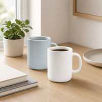 Mug en céramique 390 ml, logo personnalisé, glaçure unie, style nordique, mug vierge pour sublimation, mug à café ou à thé, cadeau promotionnel d'entreprise
