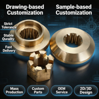 Kit d'écrous cannelés en laiton, pièces tournées CNC sur mesure, kit de quincaillerie pour hélices de moteurs marins, services d'usinage CNC OEM