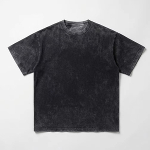 Vintage Acid Wash T <b>Shirt</b> Custom Logo Heavyweight 300GSM 100% Cotton <b>Men</b> Streetwear Mineral Wash Boxy Fit Oversized Tee <b>Shirts</b> - Product Image 3