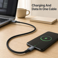 Kabel Data USB-C Nylon Kepang 60W USB 3.2 480Mbps untuk Hard Drive Komputer