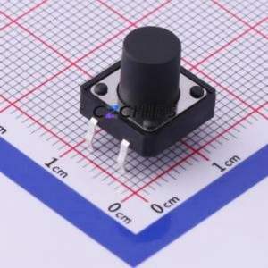 TS-1003-BR10516 Tactile Switch Through hole-4P,12x12mm Switch Single Pole Single Throw Round Button 1.6N Through Hole - Product Image 1