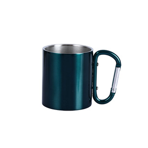 LIHENG Montañismo al aire libre Taza de café de viaje 304 <span class=keywords><strong>Material</strong></span> con botón de mango de mosquetón <span class=keywords><strong>Material</strong></span> de acero inoxidable 201 - Product Image 4