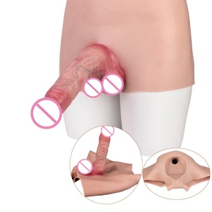 Hollow Cock Sleeves Lengthen Sleeve Pants 100% Waterproof Men Silicone Strap on <b>Dildo</b> Panties for Man Sex Toys for Woman Gay - Product Image 1